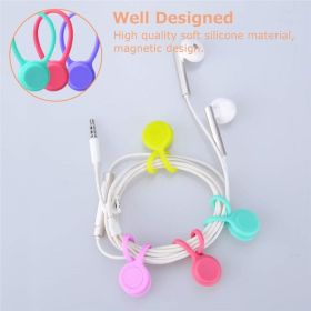5 Pack Magnetic Twist Ties; Silicone Magnetic Cable Ties Clips For Cord Warps Keeper; Strong Holding Stuff For Organizing Cables; Cable Organizer For
