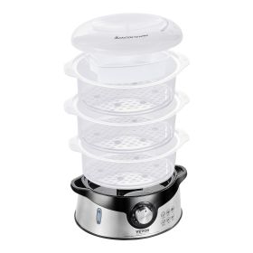 Electric Food Steamer, 9.5Qt/9L Electric Vegetable Steamer with 3-Tier Stackable Trays