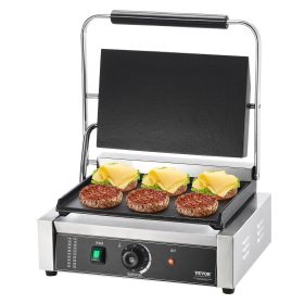 Commercial Panini Press Grill Electric Sandwich Maker Griddle Plate 14"x9"