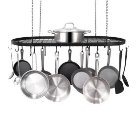 Hanging Pot Rack, 36 inch Hanging Pot Rack Ceiling Mount, Ceiling Pot Rack with 20 S Hooks, 80 lbs Loading Weight, Ideal for Home, Restaurant