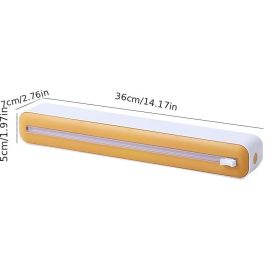 1pc Plastic Film Cutter; Refrigerator Magnetic Suction Plastic Film Universal Cutting Box; Kitchen Tin Paper Cutting; Kitchen Accessories (Color: yellow)