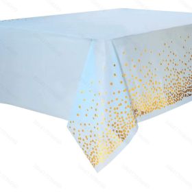 1pc/3pcs; Rectangular Dot Tablecloth; Dot Disposable Tablecloth; Reusable Disposable Party Tablecloth For Birthday/Wedding/Party/Banquet 54x108inch (Color: 1PCS Blue)