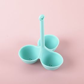 1pc; Egg Poacher; Silicone Egg Steamer Food Grade High Temperature Resistant Children's Food Supplement 3 Holes Steamed Egg Tray Convenient Boiled Egg (Color: green)