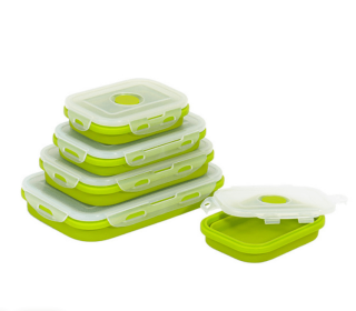 Reusable Pizza Storage Container with  Microwavable Serving Trays - Adjustable Pizza Slice Container to Organize & Save Space - BPA Free, Microwave (Color: green, size: 1200ML)