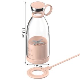 Handheld Portable Juicer Wireless Charging Electric Blender Fruit Mixers Juicer Food Milkshake Multifunction Juice Maker Machine (Ships From: China, Color: Pink)