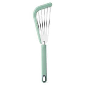 Nonstick Fish Spatula, Thin Slotted Spatulas Turner Silicone Fish Spatulas For Nonstick Cookware, High Heat Resistant BPA Free Cooking Utensils (Color: green)